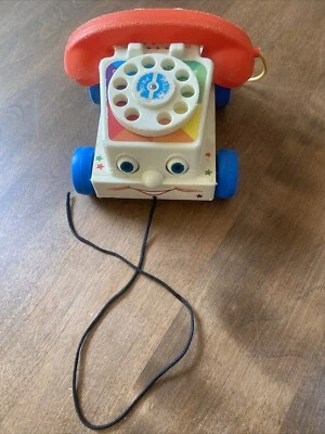 Fisher Price винтажный 1961 болтовня телефон игрушка движущиеся глаза - Изображение 1 из 4