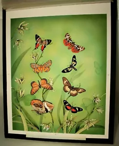Wonderland Butterflies Postage Stamp Original Acrylic Art Painting on Paper - Picture 1 of 5