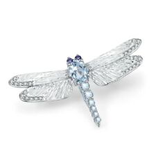 Natural 1.41Ct Sky Blue Topaz 925 Sterling Silver Handmade Dragonfly Brooch 