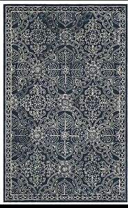 Ralph Lauren Designer Etienne Hand-Tufted Wool Rug  Navy Blue Ivory 182 x 121 cm