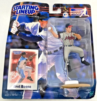 Tarjeta y figura en tarjeta de Bret Boone Starting Lineup serie 2000 Hasbro MLB Braves Foto 1 de 4