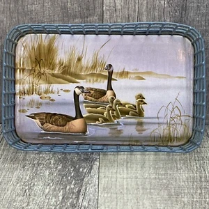 Vintage 1988 Fine Art Collection Ducks, Goose Small Wire Storage Basket 7.5" - Picture 1 of 8