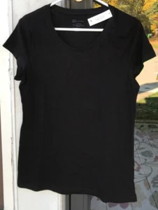 No Boundaries L 11/13 Junior's Black Short Cap Sleeve Knit T-Shirt New E - Picture 1 of 3