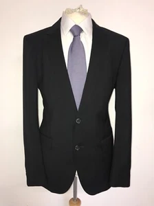 HUGO BOSS - Mens Plain BLACK WOOL SUIT - 40 Reg - W34 L33 - GORGEOUS - Picture 1 of 11