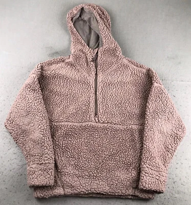 Prana Hoodie Womens Small Pink Fleece 1/2 Zip Organic Cotton Lined Pullover - Image 1 of 4