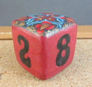 Cubo doble de backgammon hecho a mano de Jena flor/rojo/negro único en su clase #78 - Imagen 1 de 11