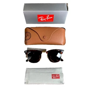 Ray-Ban RB3016 Clubmaster Tortoise Frames with Brown Lenses Glasses - Picture 1 of 3