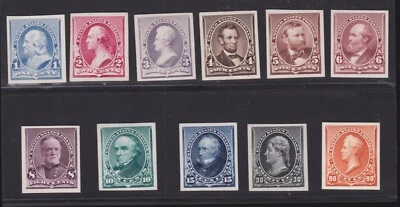 US 219P4-229P4 1890 Issue Plate Proofs on Card VF-XF VLH SCV $620 (002) - Image 1 of 2