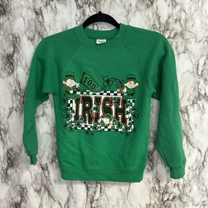 Vintage 1st Street Hanes 90's Youth St. Patrick’s Day Irish Crewneck Sweatshirt - Picture 1 of 8
