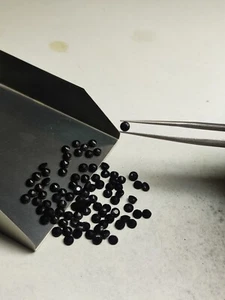 Black Onyx Round Stone 3mm - Genuine Indian Gem - Picture 1 of 9