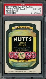 1974 Topps Wacky Packs 10th Series Nutt's Apple Sauce PSA 6 *d2