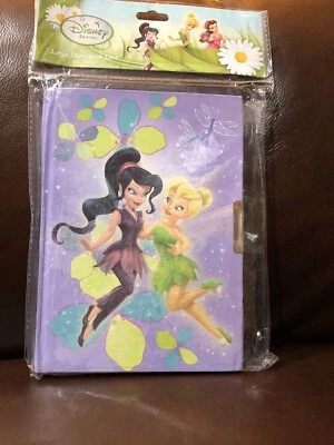 Disney Tinker Bell Hardcover 45 Sheet Journal Diary With Lock and Key! - Image 1 of 2