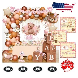 Adorable Pink Bear Baby Shower Decorations Kit - Easy Setup and Joyful Vibe - Picture 1 of 8