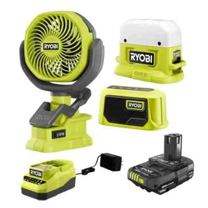 ONE+ 18V Cordless 3-Tool Campers Kit with Area Light, Bluetooth Speaker, 4 in. C - Picture 1 of 8