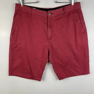 Volcom Men's Shorts Chino Red Flat Front Size 36 - Picture 1 of 13