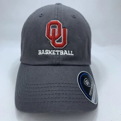 BB-37 OU Basketball Oklahoma Hat Womens Gray Adjustable Baseball Cap Sooners TOW - Image 1 of 4