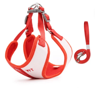 NEW Suede Mesh Soft Puppy Cat Chest Strap Vest Breathable Pet Dog Harness Leash - Image 1 of 4