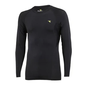 Diadora Junior Kids Boys Thermal Compression Lite Skins Long Sleeve Tee Black - Picture 1 of 1