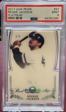 2017 Leaf Pearl #47 Reggie Jackson Platinum Pearl #’d 2/5 NY Yankees