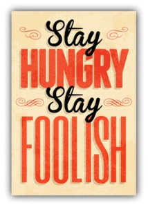 Calcomanía pegatina para parachoques de coche grunge vintage con tarjeta Stay Hungry Stay Foolish - Imagen 1 de 1