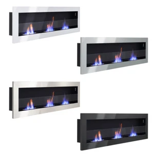 Wide Panel Glass Bio Ethanol Fireplace Professional Biofire Fire 1200/1400 x 400 - Picture 1 of 25