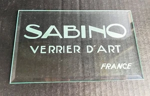Vintage Sabino Verrier D'Art Glass Store Display Sign Dealer Plaque Very Rare - Picture 1 of 5