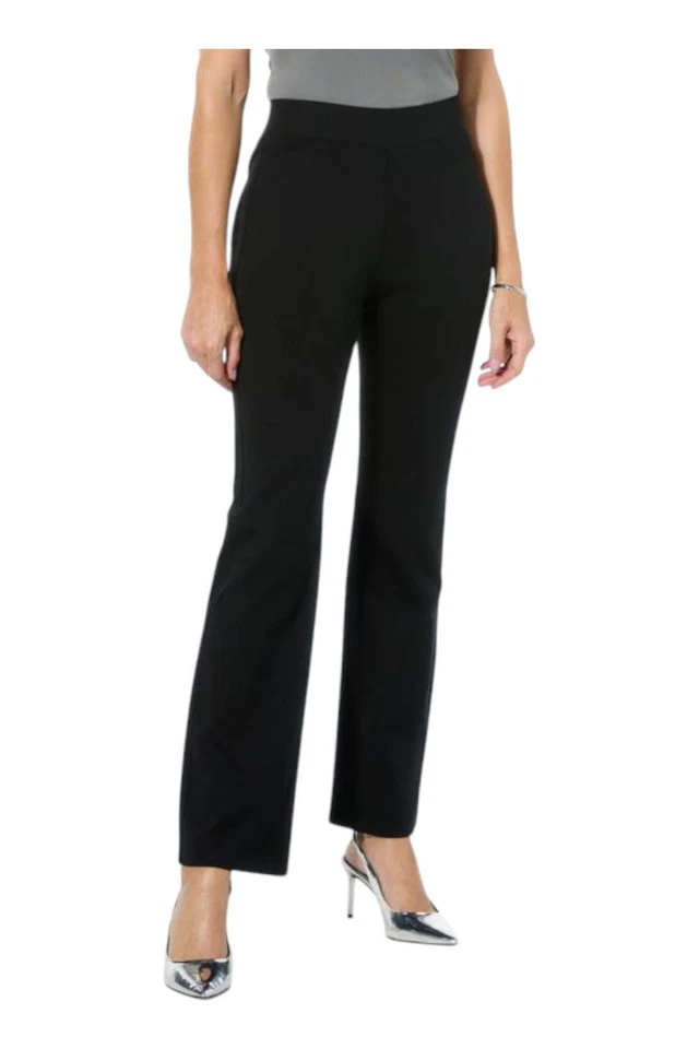 C Wonder by Christian Siriano Women's Ponte Flared Leg Pant Black - Image 1 of 1