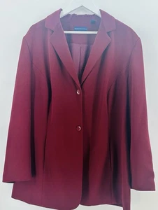Karen Scott Burgundy Blazer Jacket 20W Fully Lined T1008 - Picture 1 of 9