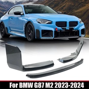MP Style Front Bumper Lip Splitter Spoiler For BMW G87 M2 2023-2024 Carbon ABS - Picture 1 of 10
