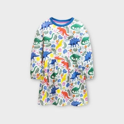 迷你紧身彩色恐龙印花毛衣裙 — 第 1/4 张图片