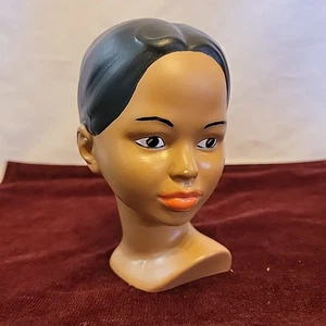 Beautiful Woman Head Bust Statue Handpainted Vtg Hawaiian island polynesian 7 In - Picture 1 of 18
