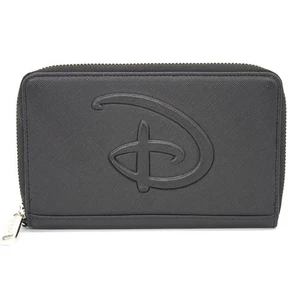 Cartera Disney, Rectángulo Cremallera Alrededor, Disney Signature D Logo Repujado, Negra... - Imagen 1 de 6