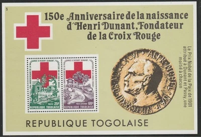 Stamps Togo 1978 The 150th Anniv. of the Birth of Henri Dunant Sc#1009_C358 MNH - Image 1 of 2