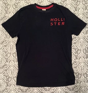 Hollister Size Large Navy Blue And Red Cotton T-Shirt - Picture 1 of 4