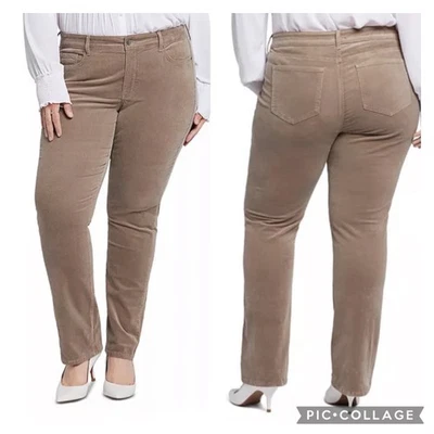 NYDJ Marilyn Straight Leg Corduroy Tan NEW 22W - Image 1 of 4