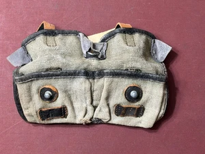 Vintage Original German WWII G43 K43 Canvas And Leather Magazine Dual Pouch - Bild 1 von 15