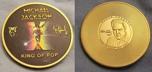 Michael Jackson Elvis Gold Coin Autographed King of Rock n Roll Pop Music 5 Star - Picture 1 of 9