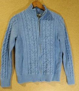 Vintage L.L. Bean Cardigan Style Sweater Light Blue Color Size Medium - Picture 1 of 10
