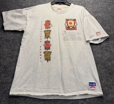 Camiseta Cleveland Browns Nutmeg Mills Vintage XL Parche Bordado Gris Claro Foto 1 de 4