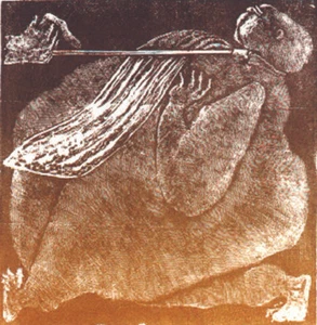 Holzstich Original IM SCHLARAFFENLAND BEENGT KRAWATTENZWANG R Schanzenbacher - Bild 1 von 3