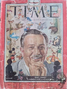 Time Magazine DECEMBER 1954 " WALT DISNEY "Sorry COVER Damaged - Picture 1 of 2