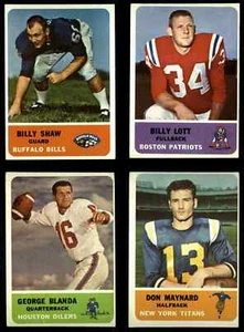 Juego casi completo de fútbol americano Fleer 1962 grado medio (87/88) Shaw Blanda Maynard - Imagen 1 de 5