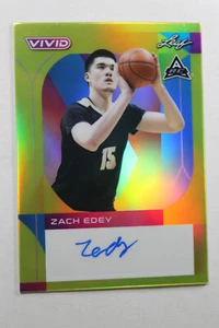 2022-23 Leaf Vivid BA-ZE1 Zach Edey /50 Technicolor YELLOW/GOLD/RED/ BLUE Auto - Picture 1 of 4