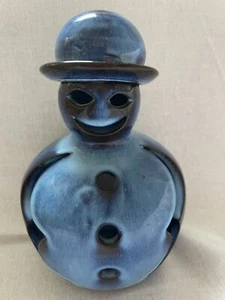 FESTIVE SEASON CERAMIC SNOWMAN TEALIGHT CANDLE HOLDER - Picture 1 of 4