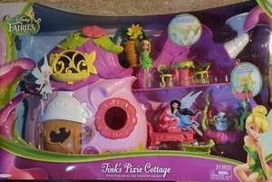 NIB 2014 Disney Fairies Tinkerbell Tink’s Pixie Cottage 21 Pcs set JAKKS PACIFIC - Picture 1 of 5