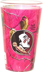 NCAA Florida Seminoles Pink Camouflage Pint Glass 16 Ounce - Picture 1 of 1