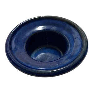 "Portavelas de gres de cerámica de estudio azul cobalto hecho a mano firmado 5"" X 2""" - Imagen 1 de 4