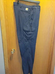 Carhartt FR FLAME RESISTANT 344-20 Men’s Sz 50X32 Navy Blue Cargo Pants Used - Picture 1 of 7