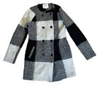 Clements Ribeiro Portobello Grey Check Wool Blend Double-Breasted Coat (12 Uk)