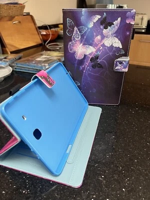 Case for Samsung Galaxy Tablet-T500-T505, PU Leather Case Pink Butterfly Pattern - Image 1 of 4